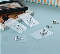 Самоклеючий цвях, тримач регульований кріплення металевий самоклейний для полиць, настінних органайзерів, картин, декору