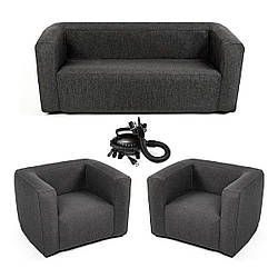 Комплект надувних меблів диван і 2 крісла Сірий SW-00002659