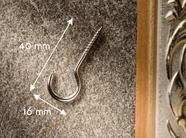 Вешак для ключів металевий. Колір білий. 40х16 мм