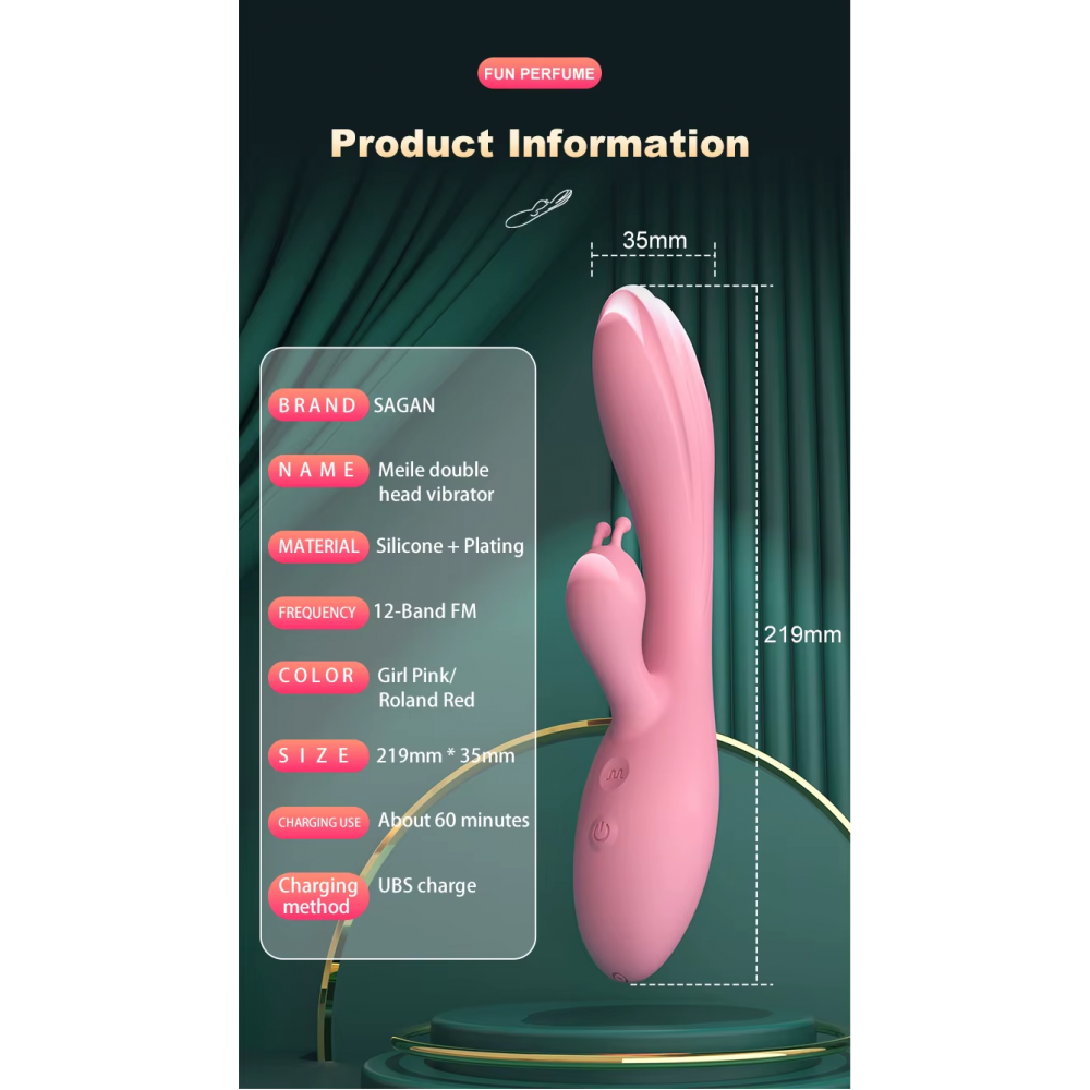 Подвійний вібратор Sagan Nori, фото 1