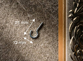 Гачок для ключів. Колір "нікель".25х12мм