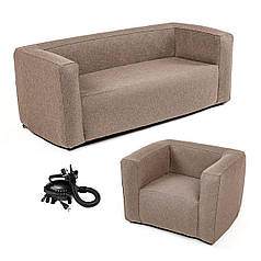 Комплект надувних меблів диван + крісло коричневий SW-00002656