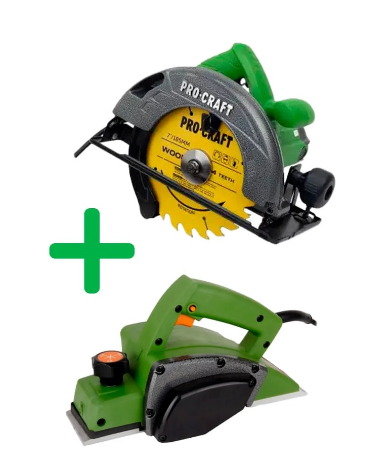 Комплект Дискова пила ProCraft KR2300 та Електрорубанок Procraft PE1150, фото 1