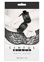 Елегантні наручники NS Novelties Sinful Wrist Cuffs Black AIW Or2614, фото 2