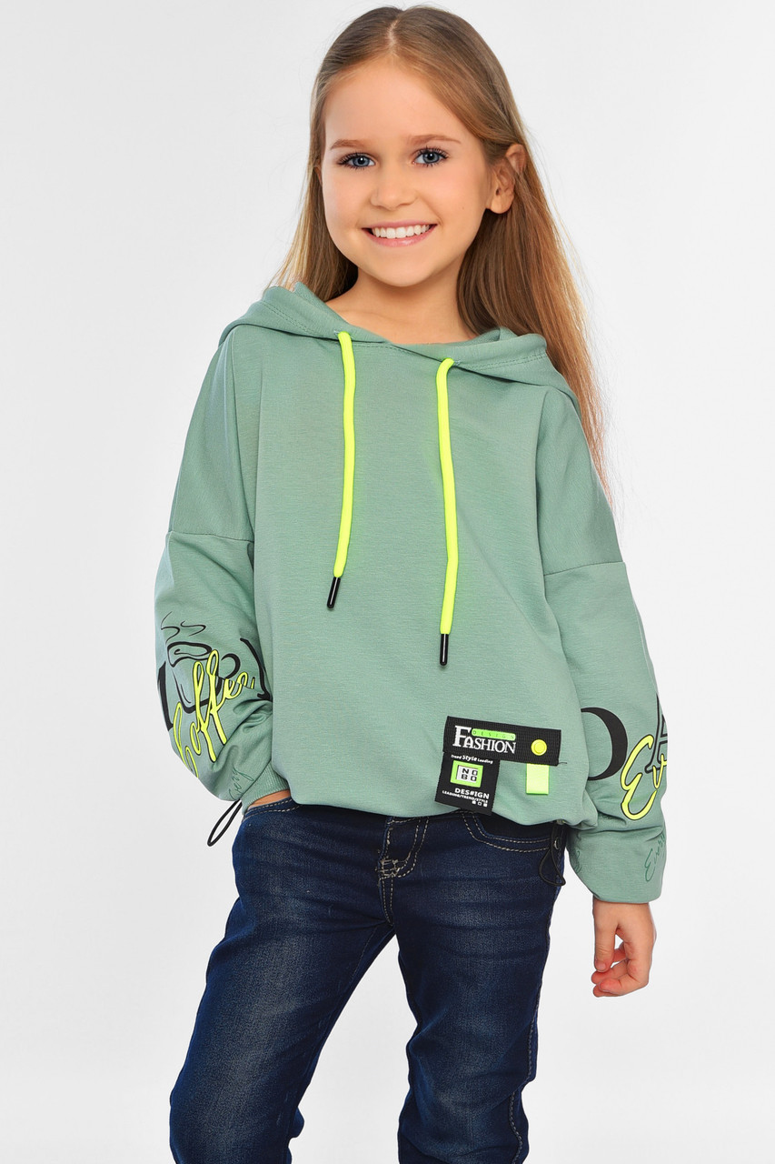 Худі дитячий для дівчинки м`ятного кольору 196592M, фото 1
