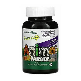 Natures Plus Animal Parade Children's Multi-vitamin & Mineral (90 animal-shaped tabs, grape)