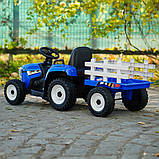 Дитячий трактор - електромобіль Bambi, синій, фото 8