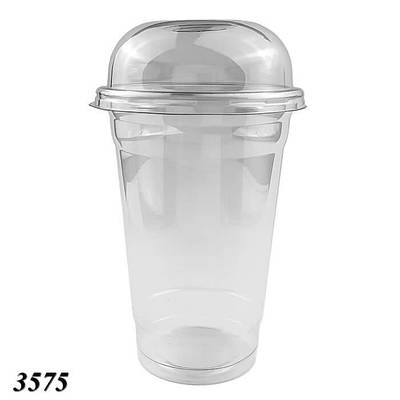 Стакан з купольною кришкою з отвором 500 мл (1000шт)
