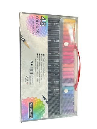 Профісіональний набір маркерів-лінерів та маркерів-кистей 48шт (30), фото 1