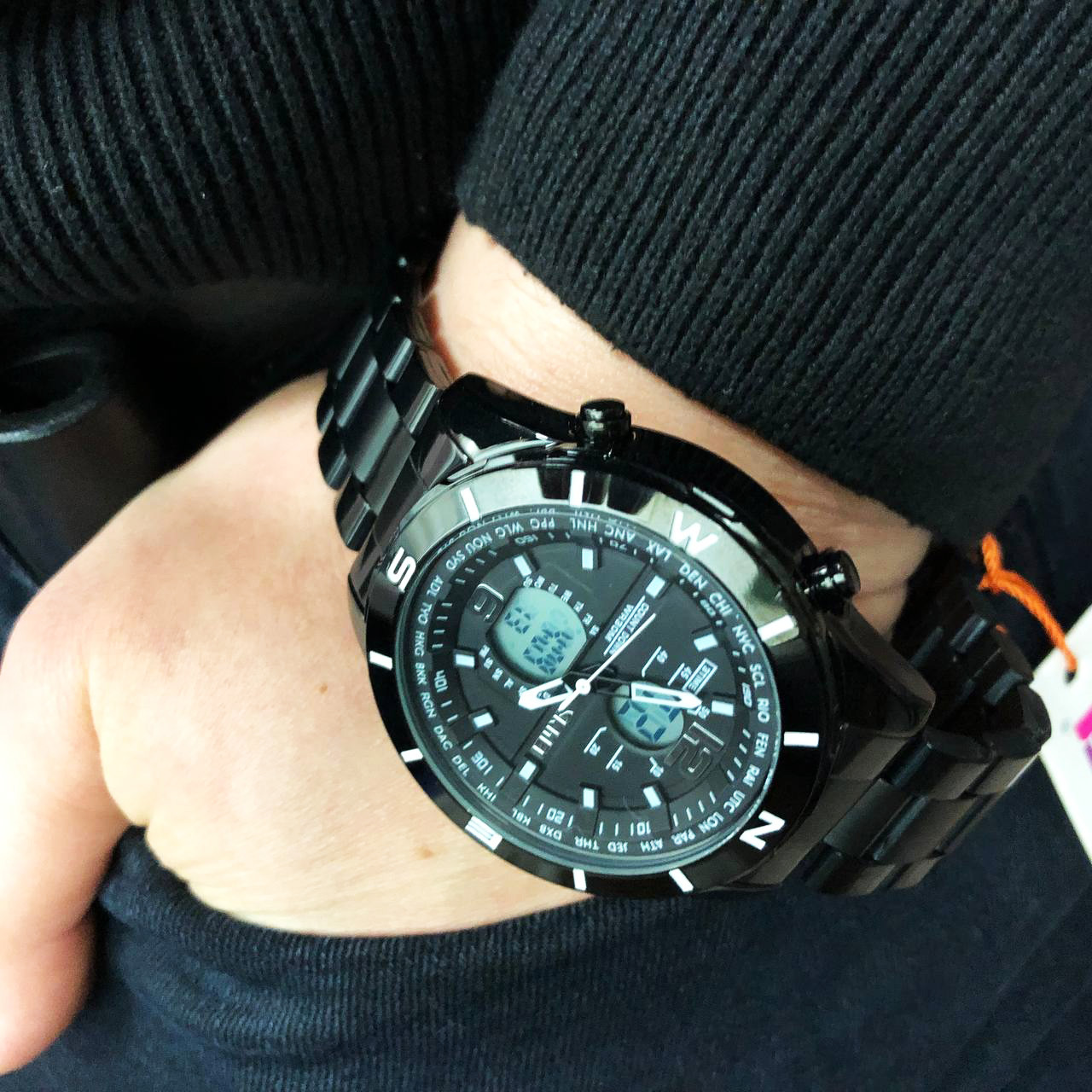 Чоловічі армійські водостійкі тактичні годинники SKMEI 1670BKWT, Практичні чоловічі годинники DT-13, фото 1