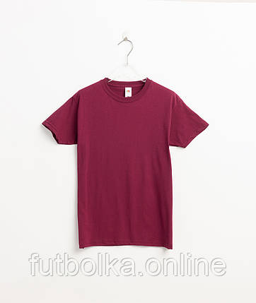 Бордова футболка чоловіча вільна Original Fruit of the loom, фото 1