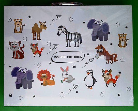 Канц Набір для творчості /002-84/ ”Звірята” 64 предметів, валіза 30*25*2,5см (1/10), фото 1