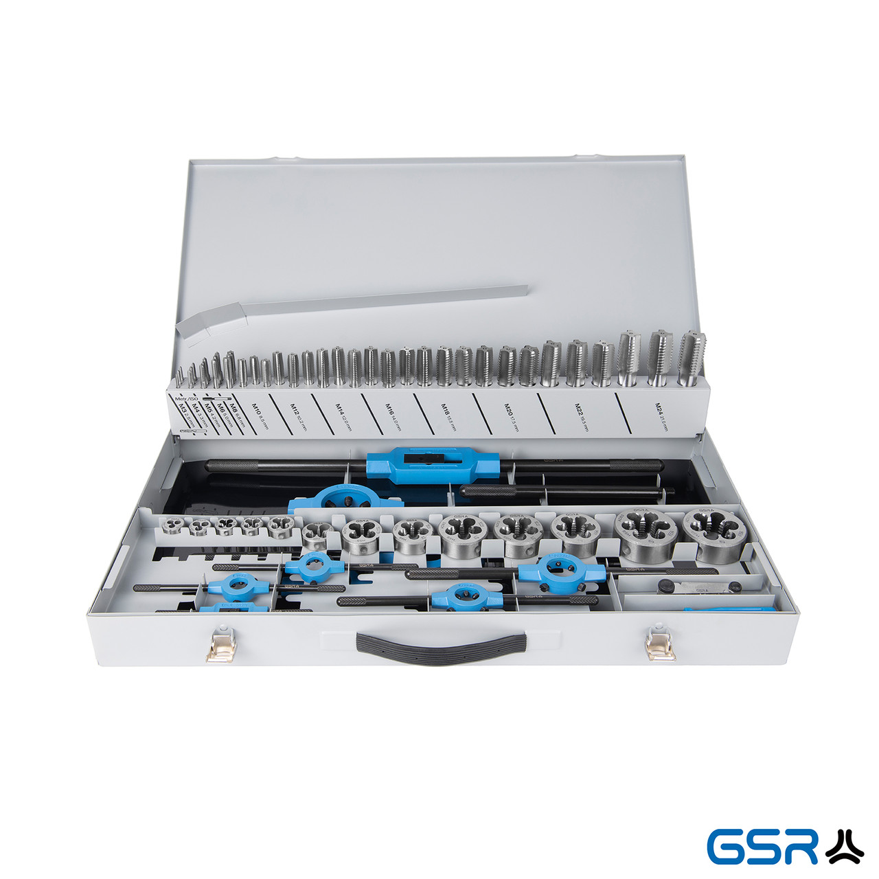 Набір ручних мітчиків і плашок DIN 352/223 M3-M24 HSSG 64шт.  GSR Німеччина арт. 00708110, фото 1