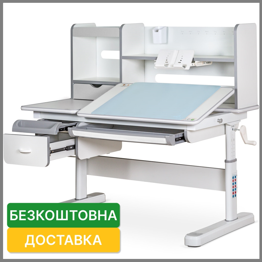 Дитяча стіл парта з полицею для школяра Mealux Florida G