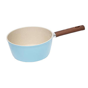 Сотейник 14х7см без кришки, антипригарне покриття, не підходить для індукційних плит, блакитний