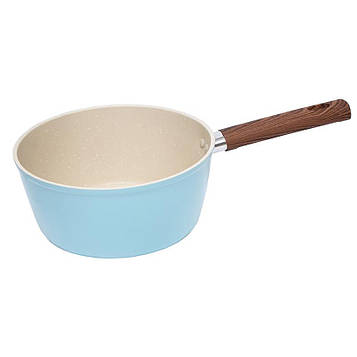 Сотейник 16х8см без кришки, антипригарне покриття, для всіх видів плит (індукційне дно), блакитний