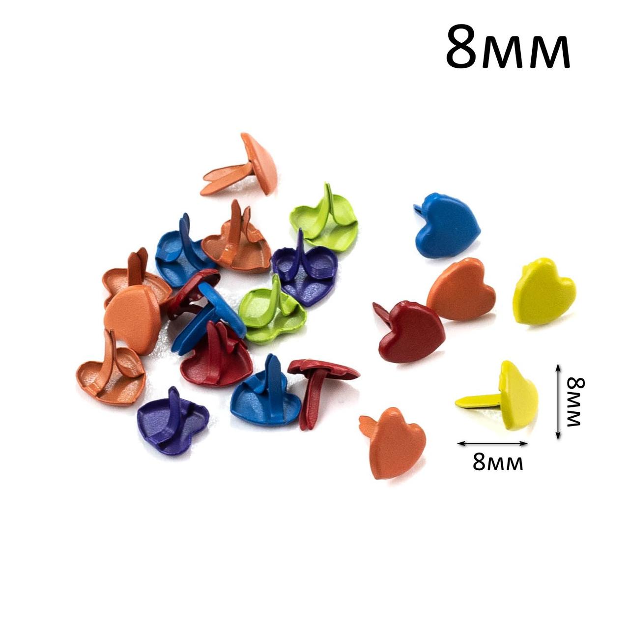 Брадси серця для дитячої творчості 8*8мм мікс 10 шт BRM013, фото 1