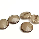 Гудзик перламутровий малюнок з блиском темно-бежевий16мм, фото 4