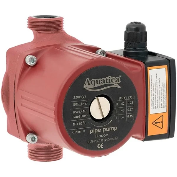 Насос циркуляційний 65Вт Hmax 4м Qmax 63л/мін ha11/2" 130м + гайки ha1" AQUATICA (774113), фото 1