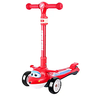 Дитячий триколісний складаний самокат із колесами що світяться