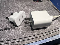 Переходник с американской плоской вилки на европейскую белый. Самое высокое качество! Премиум фиксация