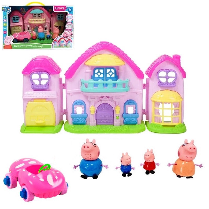 Ігровий набір - будинок з машиною та фігурками "Свинка Пеппа" (Peppa Pig) арт. YQ 8022/40293