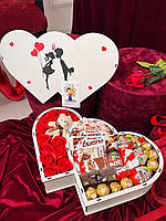 Солодкий подарунковий бокс для дівчини з цукерками у формі Серця,Ідеальний набір коханій дружині,мамі,донечці