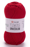 Пряжа Flowers Unicolor-738 червоний