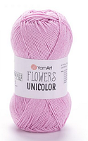 Пряжа Flowers Unicolor-740 холодний рожевий