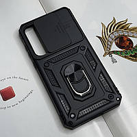 Чохол для Samsung A55. Кільце-підставка, захист камери шторка-засувачка
