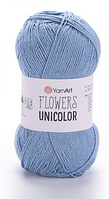 Пряжа Flowers Unicolor-742 світлий джинс