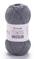 Пряжа Flowers Unicolor-744 темно-сірий