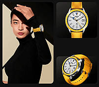 Комплект для Xiaomi Watch S3/S4 Yellow (безель ATR+шкіряний ремінець), фото 9
