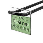 Цінникотримач на гачок 40х30мм, тримач цінника навісний, пластиковий з ПЕТ., фото 2