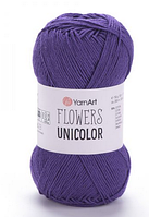 Пряжа Flowers Unicolor-751 темно-фіолетовий