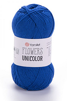 Пряжа Flowers Unicolor-752 синій