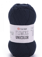 Пряжа Flowers Unicolor-753 темно-синій