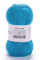 Пряжа Flowers Unicolor-754 бірюза