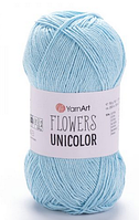 Пряжа Flowers Unicolor-755 світла-бірюза
