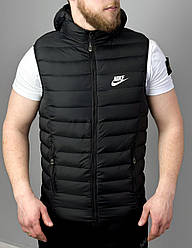 Жилетка чоловіча Nike спортивна чорна, Чоловічий жилет Найк із капюшоном