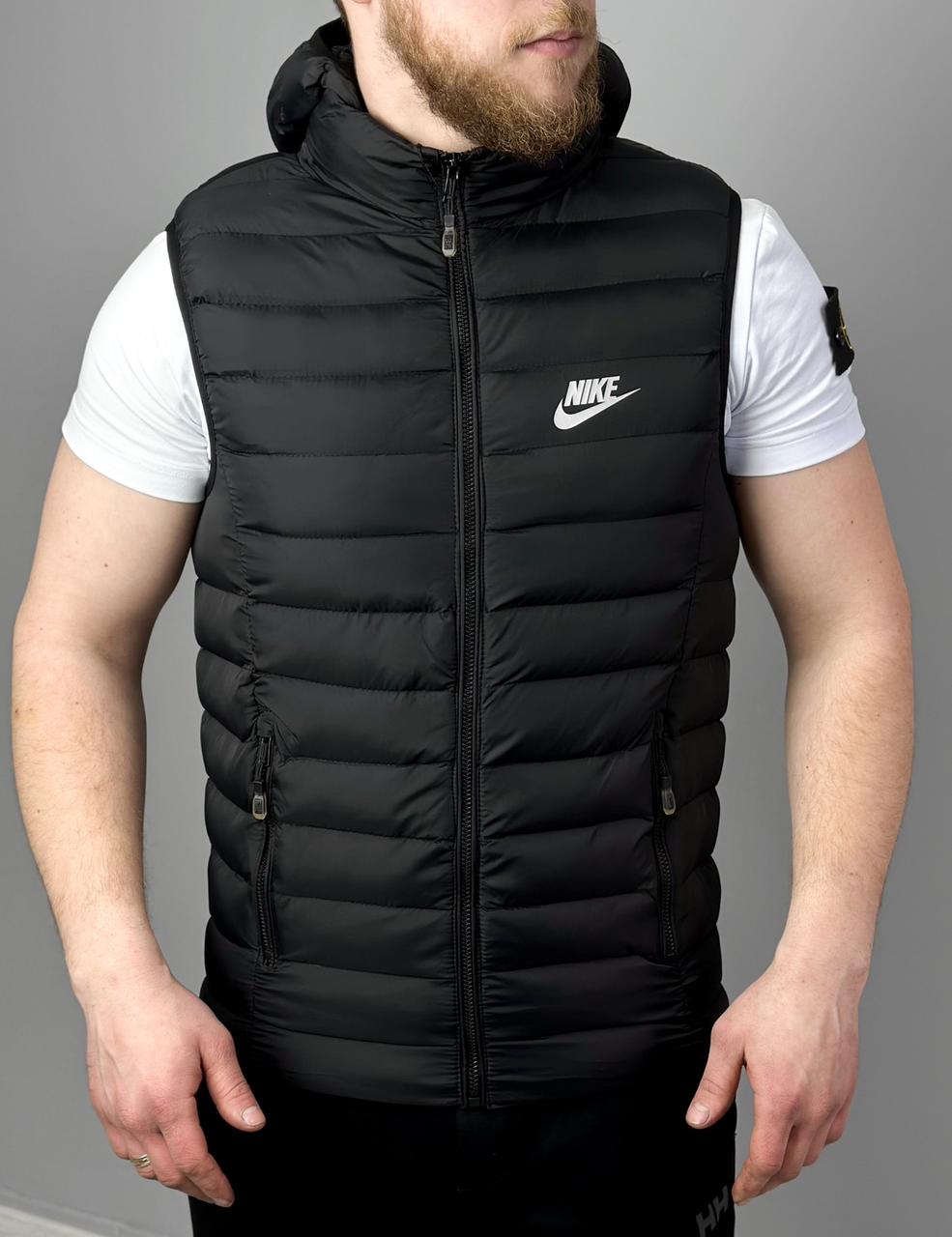 Жилетка чоловіча Nike спортивна чорна, Чоловічий жилет Найк із капюшоном
