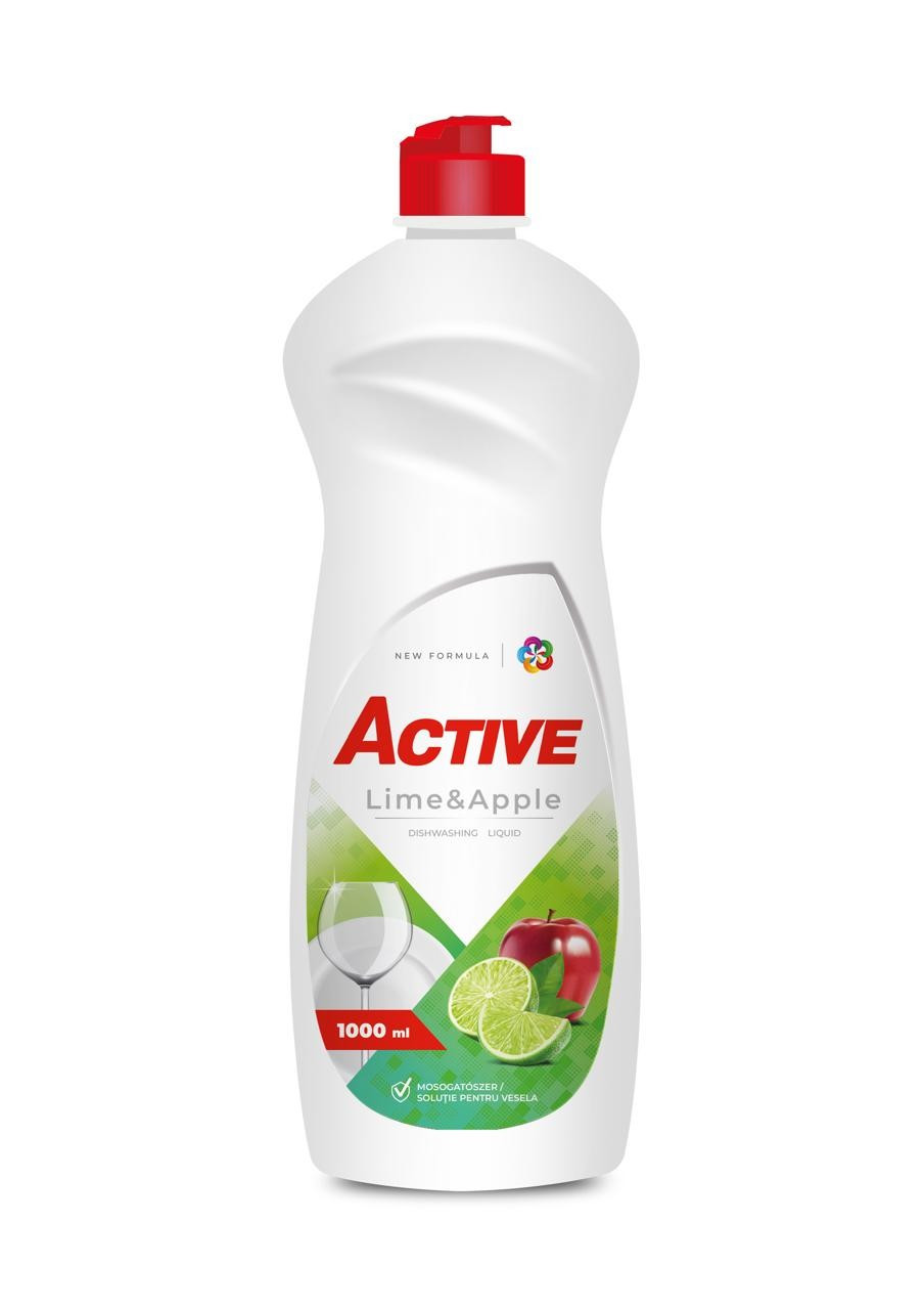 Гель для миття посуду Active з ароматом Яблука та Лайму 1000 мл, фото 1