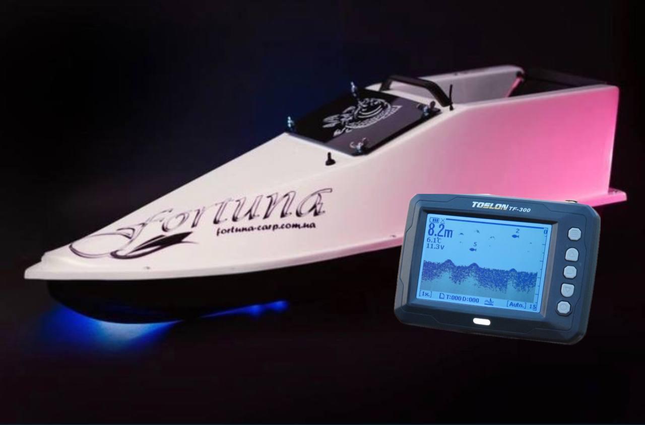 Кораблик для підгодовування Фортуна (45000 mAh) з ехолотом Toslon300