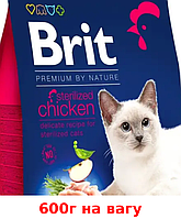 Brit Premium by Nature Cat Sterilised 600г корм для стерилізованих котів (курка 38%)