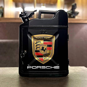 Каністра бар 10 л у чорному кольорі Porsche, оригінальний подарунок на день народження