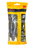 Одноразові бритви Kodak Max 3 Silver/Black 3 леза чоловічі, 5 шт