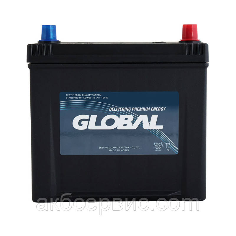 Автомобільний акумулятор GLOBAL Asia SMF 65Ah, 580A, R+ (SMF 75D23L) (D23), н.к., фото 1