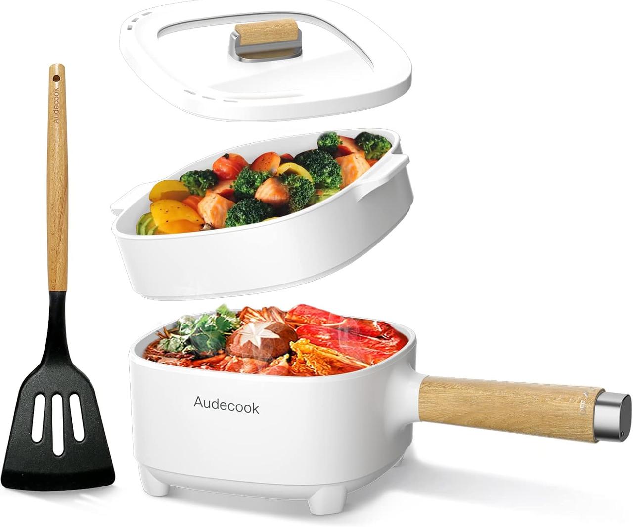 Каструля електрична багатофункціональна Audecook WD-1020B з пароваркою та антипригарною сковородою, фото 1