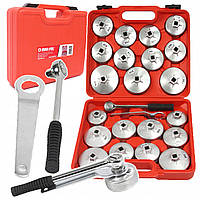 Набір чашок для зняття масляних фільтрів Mar-Pol 3/8" 65-101 мм 23 предметів (М57611)