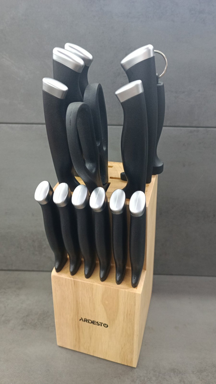 Набір ножів із високоякісної сталі 11 шт з ножицями та мусатом ТМ Ardesto